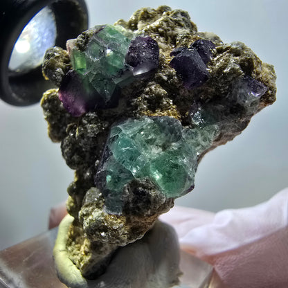 Seltene Phantom Fluorit, Orthoklas, Muskovit Stufe Erongo Namibia 45*31*24mm #12793