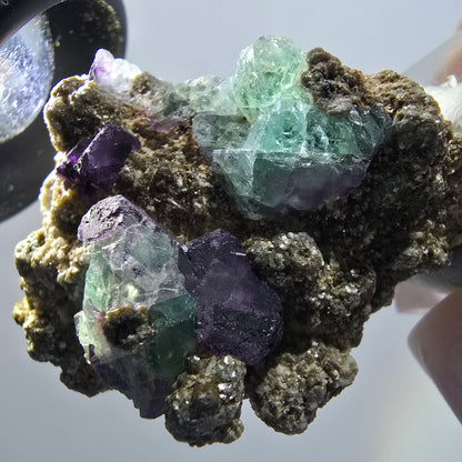 Seltene Phantom Fluorit, Orthoklas, Muskovit Stufe Erongo Namibia 45*31*24mm #12793