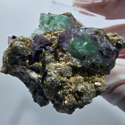Seltene Phantom Fluorit, Orthoklas, Muskovit Stufe Erongo Namibia 45*31*24mm #12793