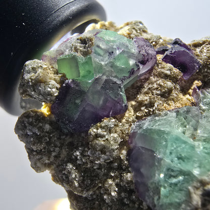 Seltene Phantom Fluorit, Orthoklas, Muskovit Stufe Erongo Namibia 45*31*24mm #12793
