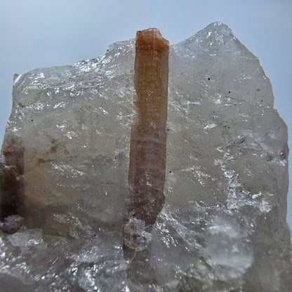 Seltene Elbait Turmalin auf Quarz Stufe Karabib, Namibia 50*49*48mm #12795