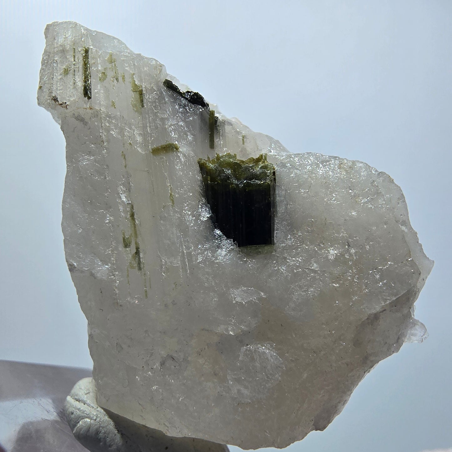 Seltene Verdelith Turmalin auf Quarz Stufe Karabib, Namibia 37*35*21mm #12798