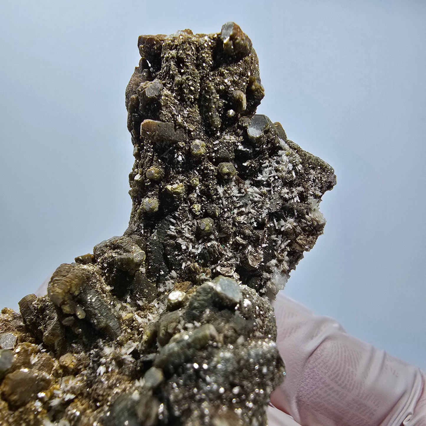 Rare Muscovite, Schorl Tourmaline, Hyalite Opal Specimen Erongo Namibia 70*43*40mm #12799