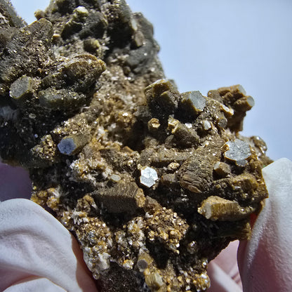 Rare Muscovite, Schorl Tourmaline, Hyalite Opal Specimen Erongo Namibia 70*43*40mm #12799