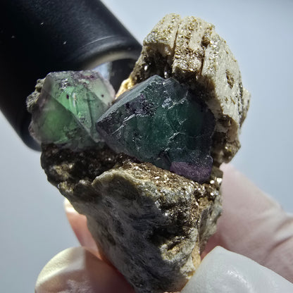 Seltene Phantom Fluorit, Orthoklas, Muskovit Stufe Erongo Namibia 38*32*32mm #12800