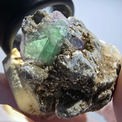 Seltene Phantom Fluorit, Orthoklas, Muskovit Stufe Erongo Namibia 38*32*32mm #12800