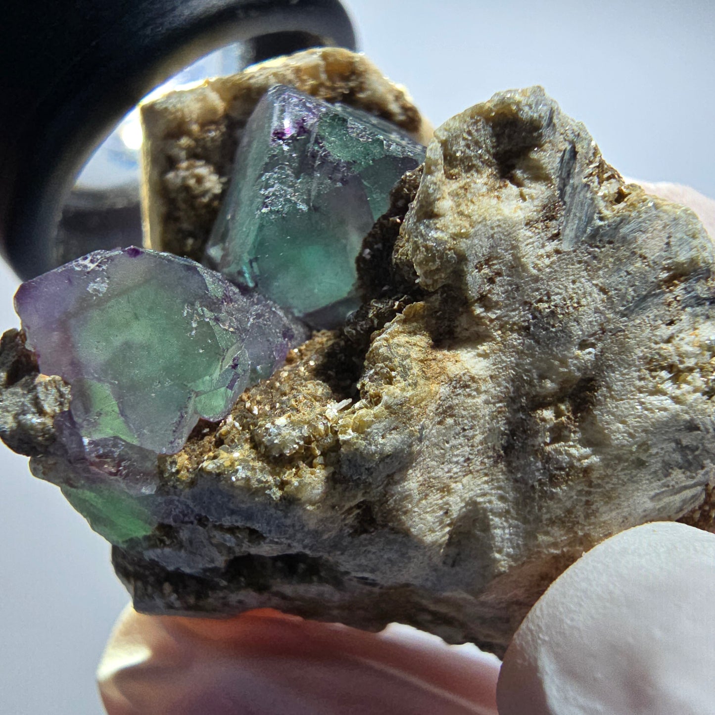 Seltene Phantom Fluorit, Orthoklas, Muskovit Stufe Erongo Namibia 38*32*32mm #12800
