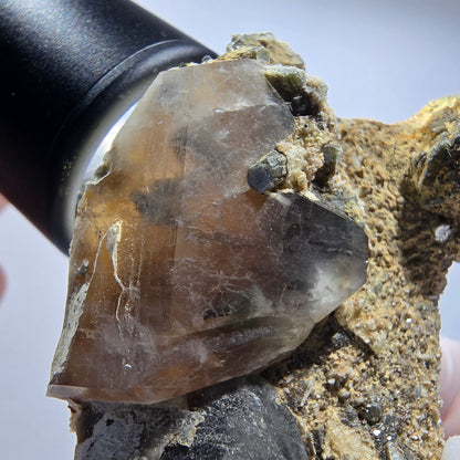 Muskovit, Rauchquarz, Schörl Turmalin, Hyalit Opal Erongo Namibia 62*47*25mm #12802