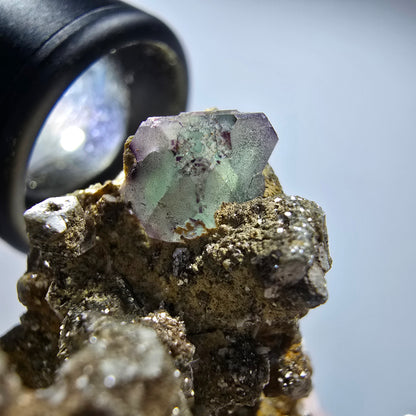 Fluorit, Muskovit, Schörl Turmalin, Hyalit Opal Stufe Erongo Namibia 44*40*37mm #12803
