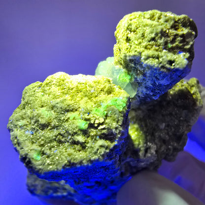 Fluorit, Muskovit, Schörl Turmalin, Hyalit Opal Stufe Erongo Namibia 66*41*29mm #12804