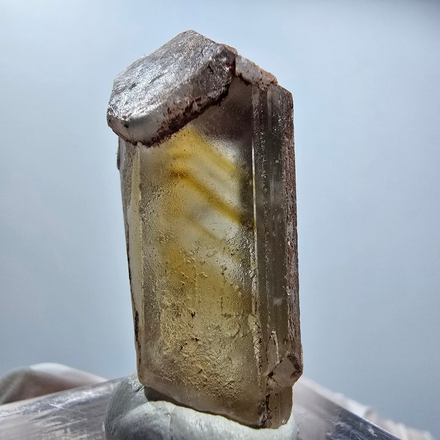 Seltener Baryt X Kristall, braun gelb Brukkaros, Namibia 34*16*14mm #12806
