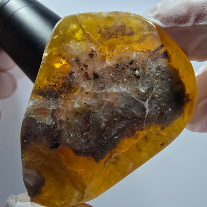 Seltenne Phantom Fluorit Würfel Stufe, gestuft, gelb Omehane, Namibia 54*44*20mm #12809