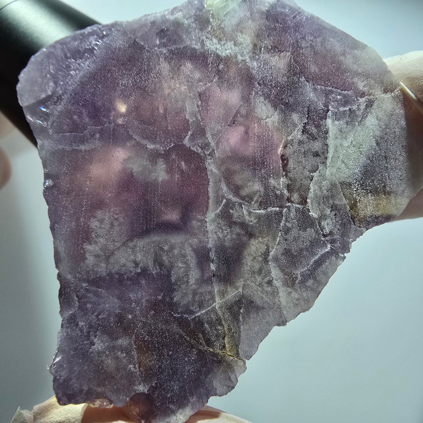 Fluorite fantôme en cubes, lilas jaune blanc Brandberg, Namibie 56*42*21mm #12810