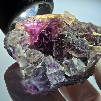 Phantom Fluorit Würfel Stufe, lila weiß Brandberg, Namibia 57*45*31mm #12811