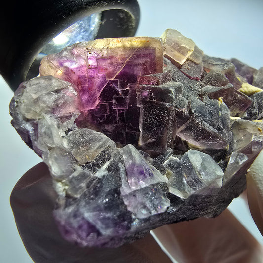 Phantom Fluorit Würfel Stufe, lila weiß Brandberg, Namibia 57*45*31mm #12811