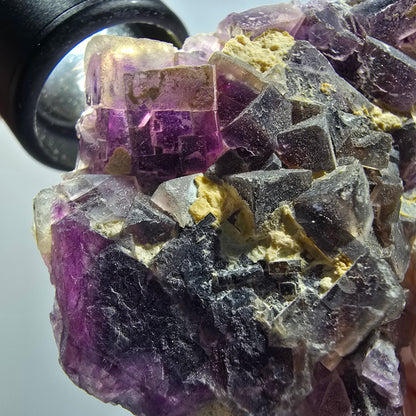 Phantom Fluorit Würfel Stufe, lila weiß Brandberg, Namibia 57*45*31mm #12811