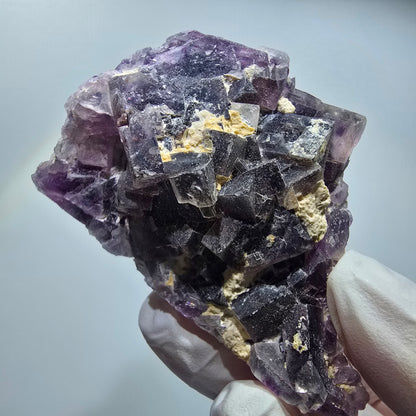 Phantom Fluorit Würfel Stufe, lila weiß Brandberg, Namibia 57*45*31mm #12811