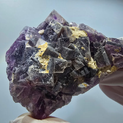 Phantom Fluorit Würfel Stufe, lila weiß Brandberg, Namibia 57*45*31mm #12811
