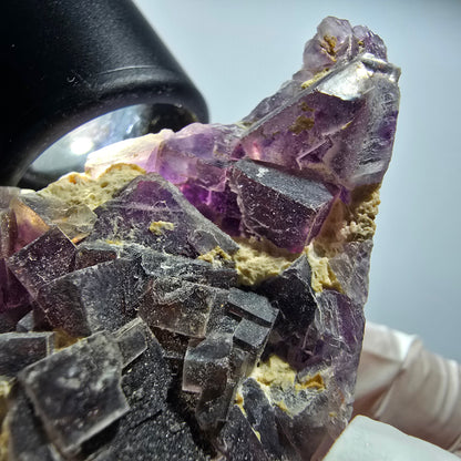 Phantom Fluorit Würfel Stufe, lila weiß Brandberg, Namibia 57*45*31mm #12811