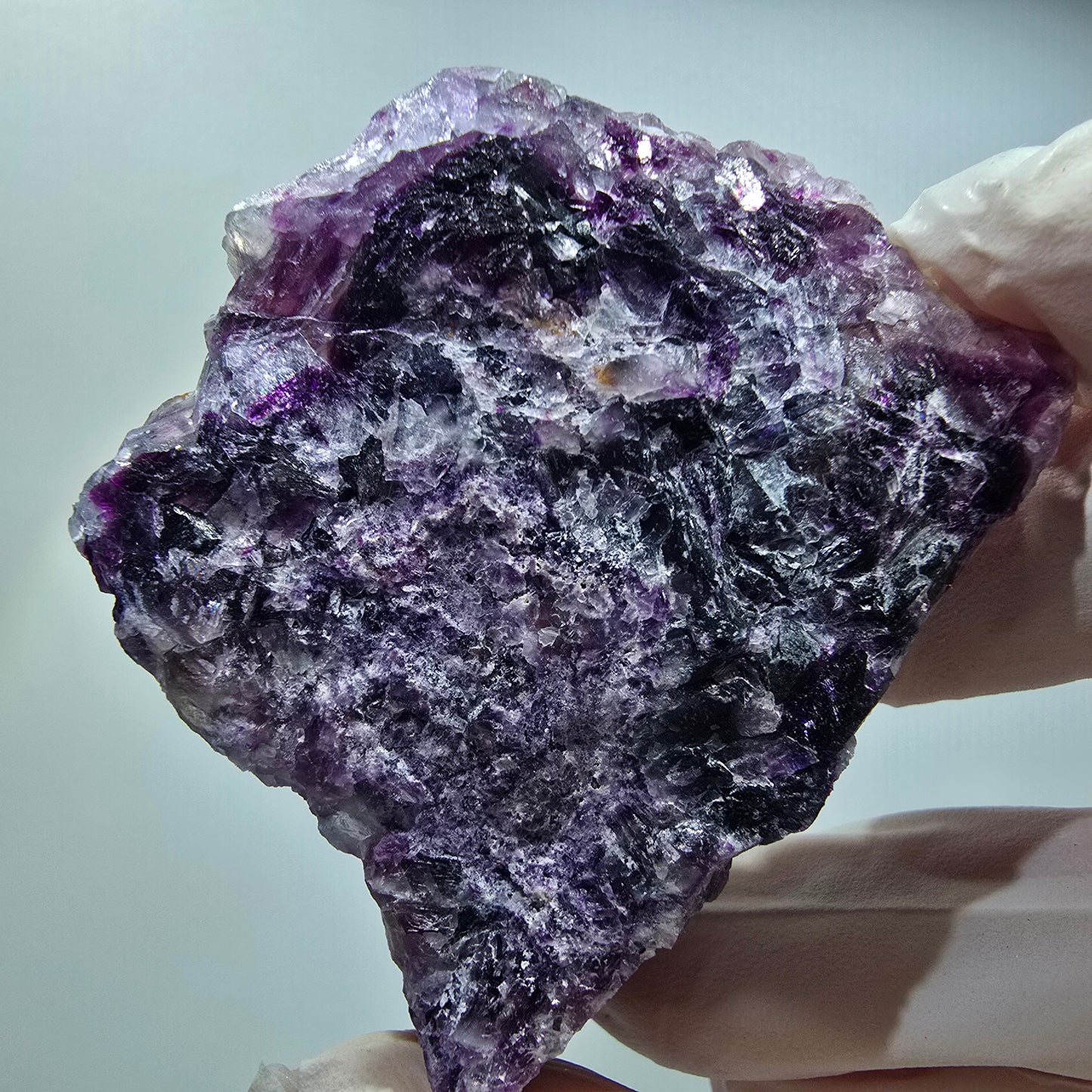 Phantom Fluorit Würfel Stufe, lila weiß Brandberg, Namibia 57*45*31mm #12811