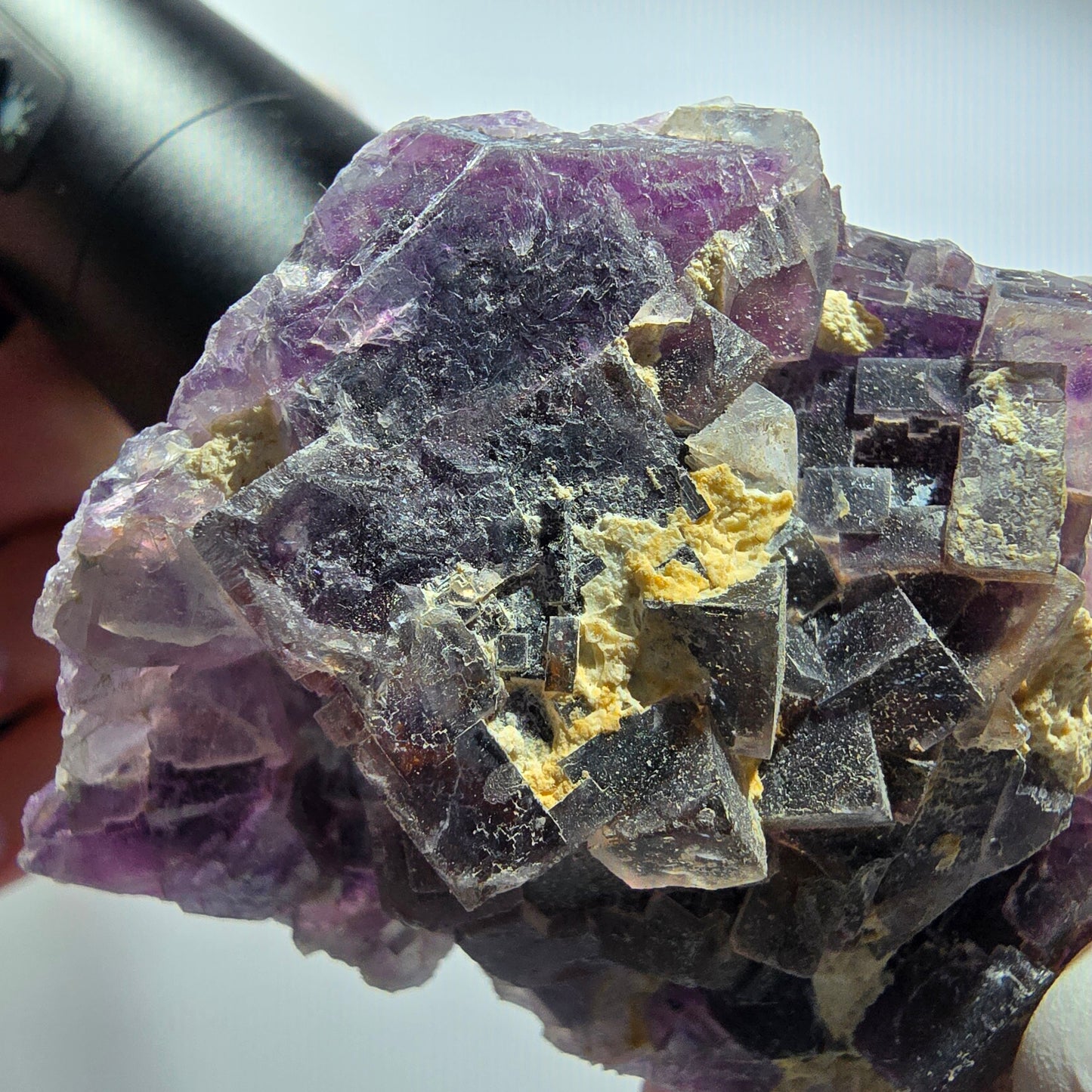 Phantom Fluorit Würfel Stufe, lila weiß Brandberg, Namibia 57*45*31mm #12811
