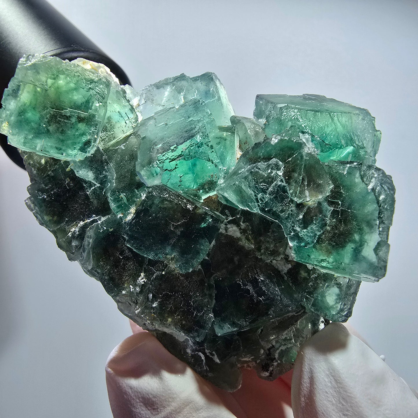 Phantom Fluorit Würfel Stufe, grün parkettiert Okorusu, Namibia 59*49*24mm #12812