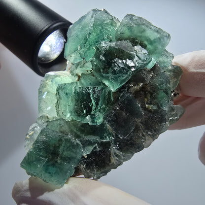 Phantom Fluorit Würfel Stufe, grün parkettiert Okorusu, Namibia 59*49*24mm #12812