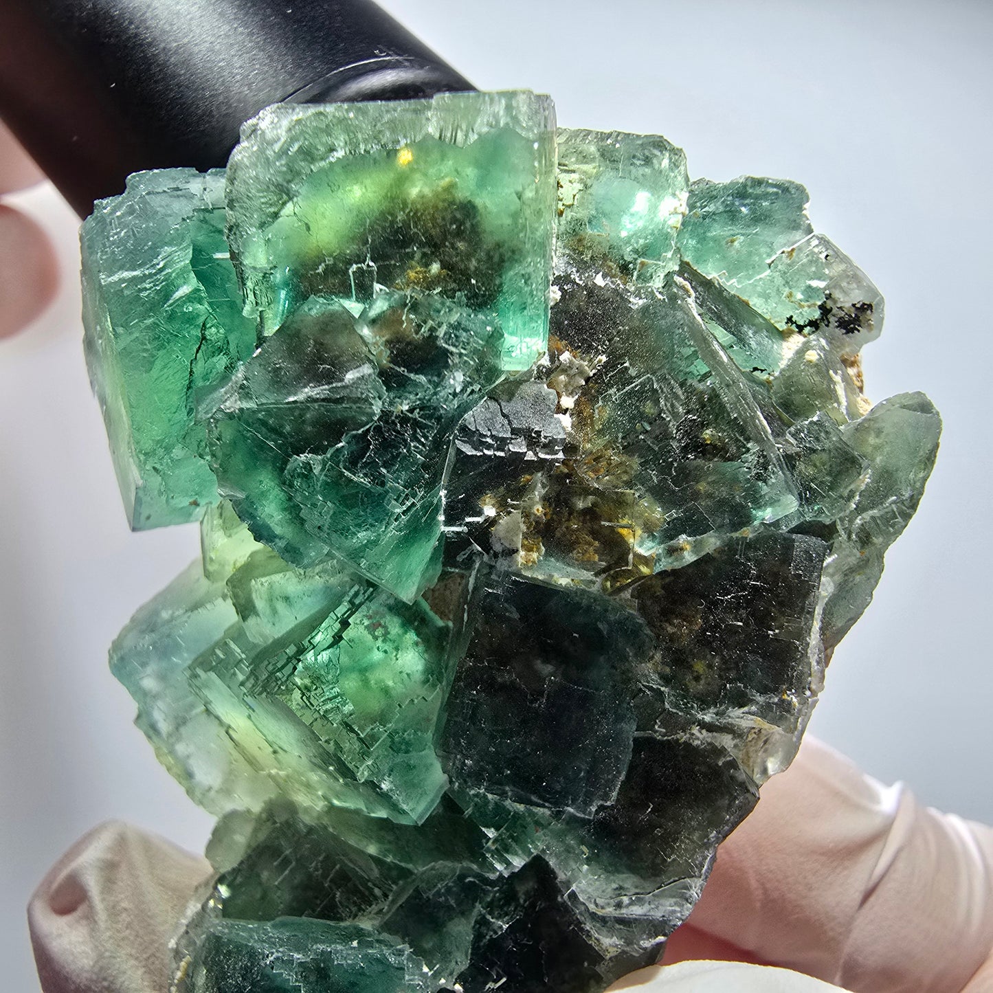 Phantom Fluorit Würfel Stufe, grün parkettiert Okorusu, Namibia 59*49*24mm #12812