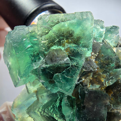 Phantom Fluorit Würfel Stufe, grün parkettiert Okorusu, Namibia 59*49*24mm #12812