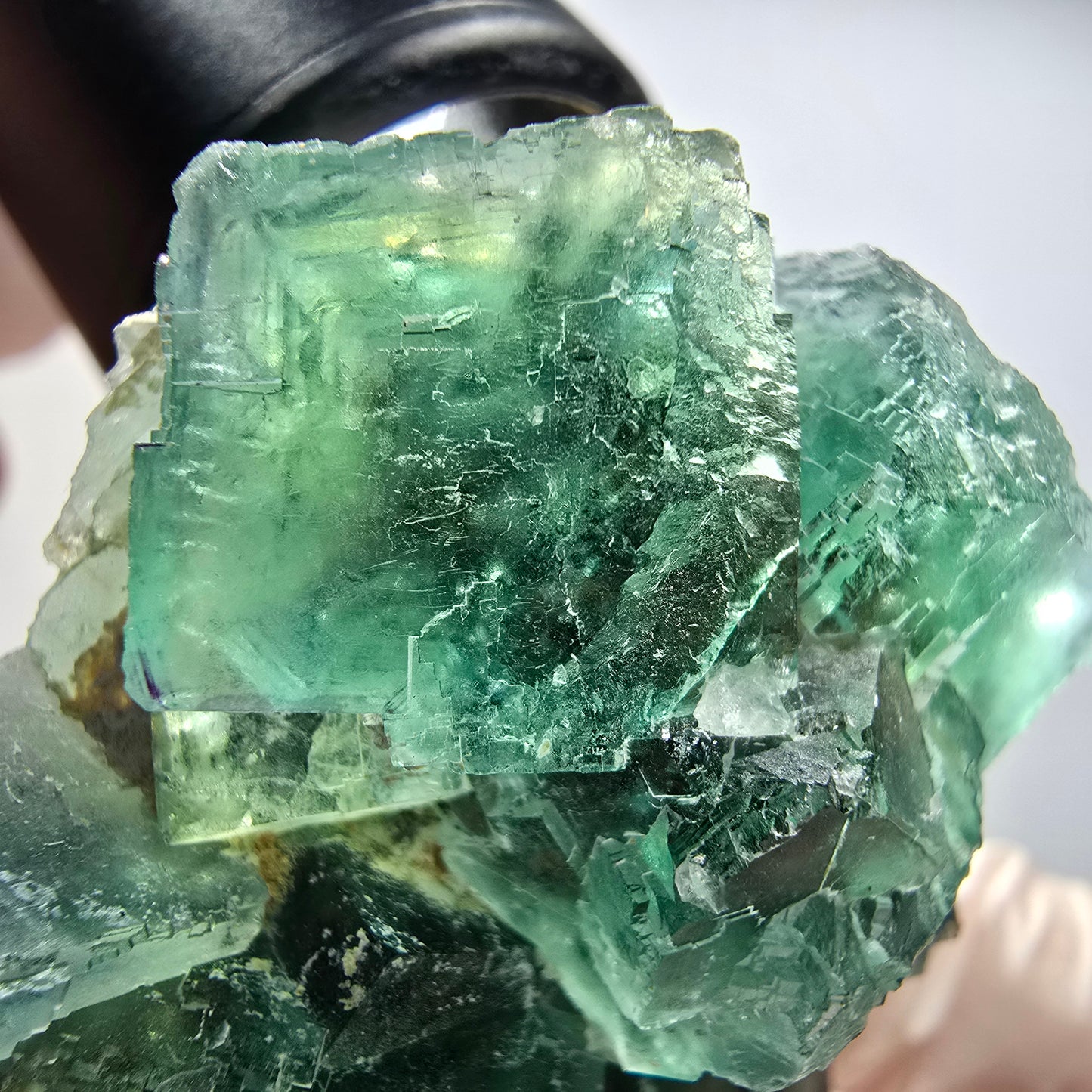 Phantom Fluorit Würfel Stufe, grün parkettiert Okorusu, Namibia 59*49*24mm #12812