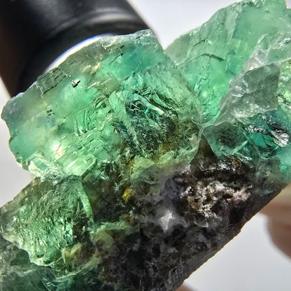 Phantom Fluorit Würfel Stufe, grün parkettiert Okorusu, Namibia 59*49*24mm #12812
