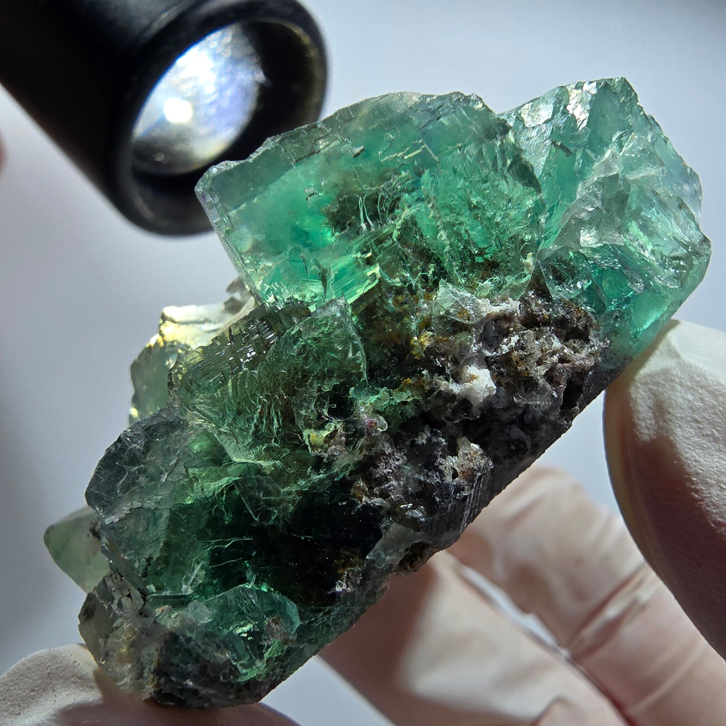 Phantom Fluorit Würfel Stufe, grün parkettiert Okorusu, Namibia 59*49*24mm #12812