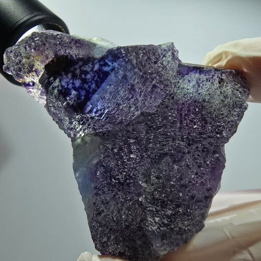 Seltene Phantom Fluorit Würfel Stufe, blau grün lila Omehane, Namibia 62*56*23mm #12814