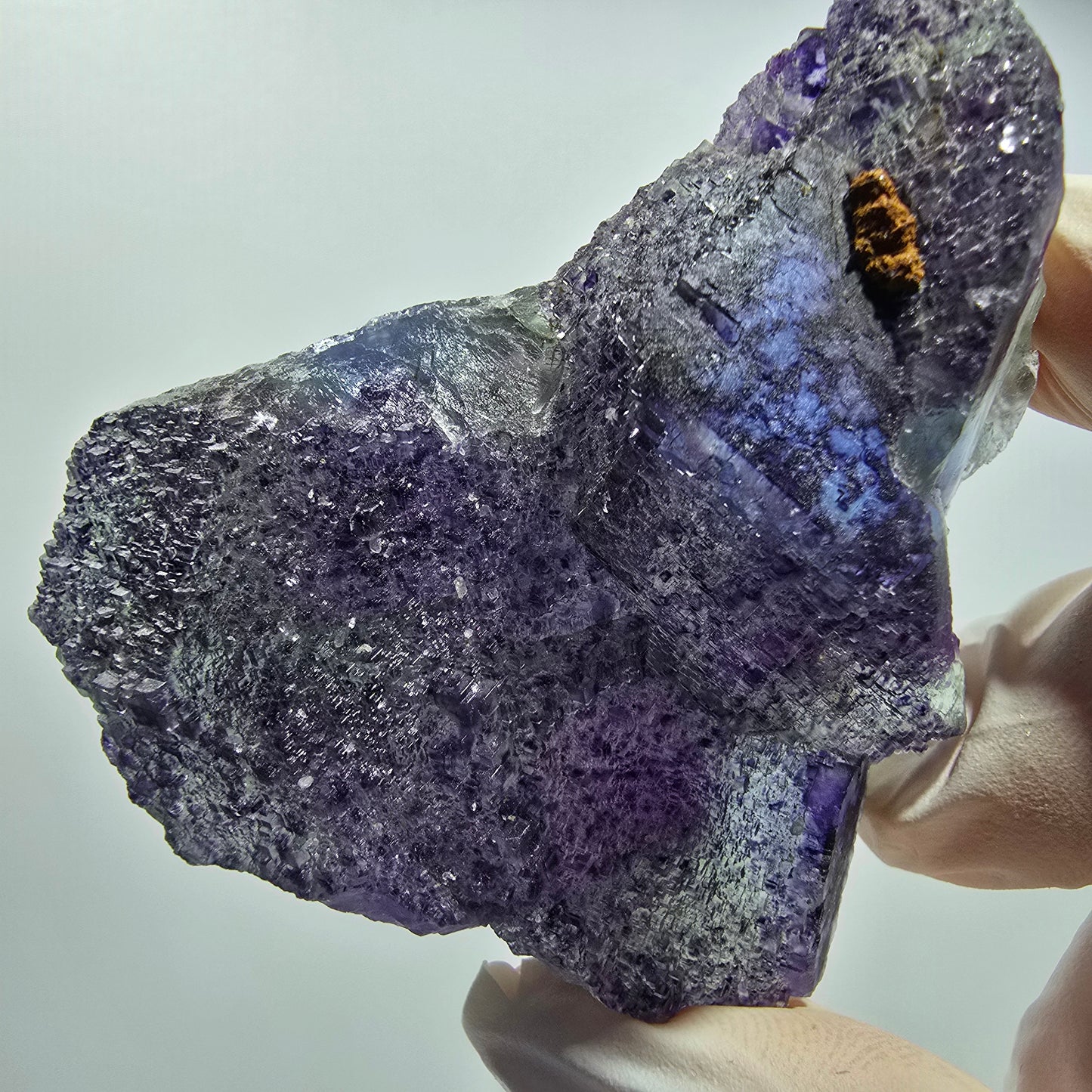 Seltene Phantom Fluorit Würfel Stufe, blau grün lila Omehane, Namibia 62*56*23mm #12814