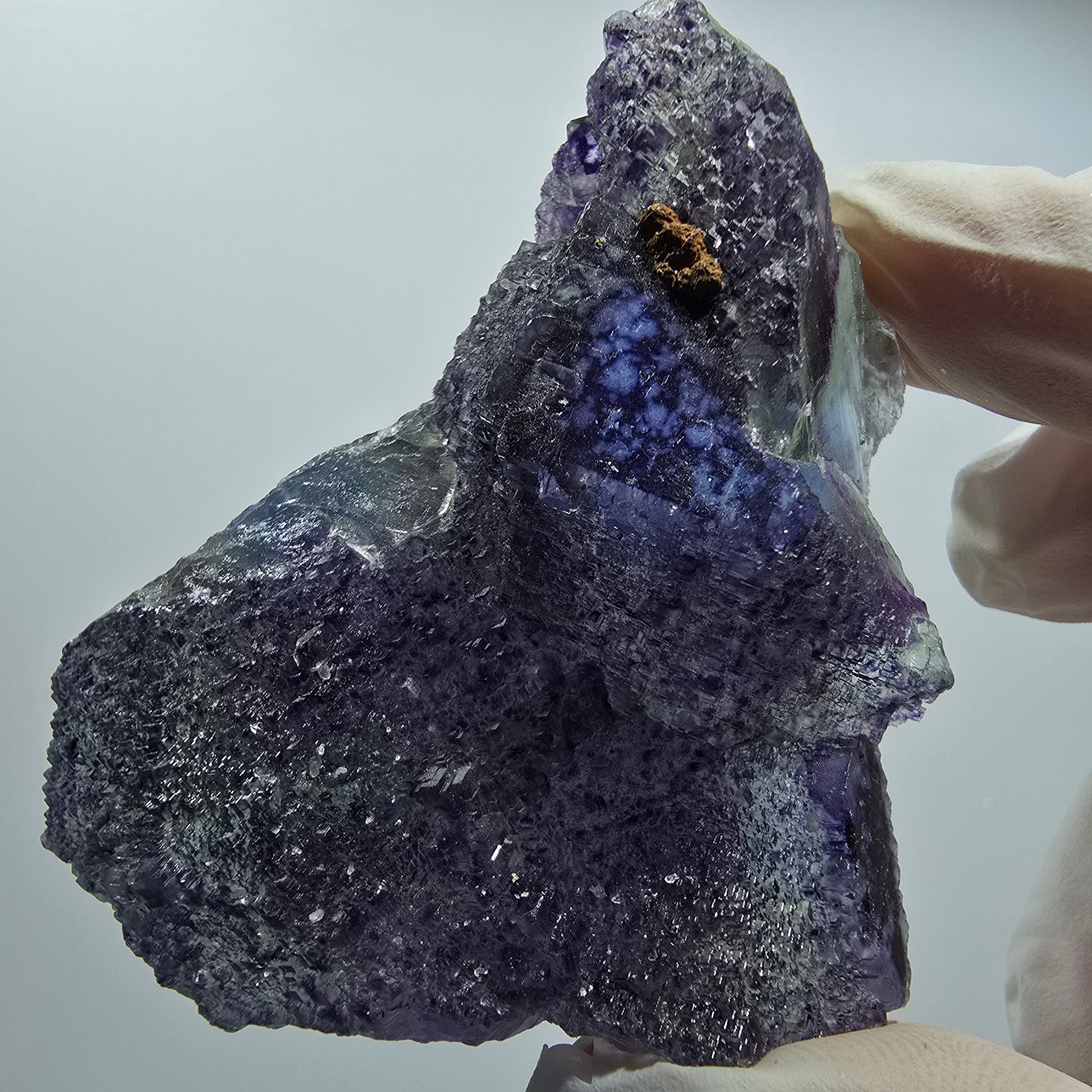 Seltene Phantom Fluorit Würfel Stufe, blau grün lila Omehane, Namibia 62*56*23mm #12814