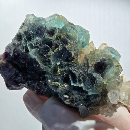 Phantom Fluorit Würfel, Quarz Stufe, grün parkettiert Okorusu Namibia 67*47*34mm #12815