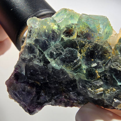 Phantom Fluorit Würfel, Quarz Stufe, grün parkettiert Okorusu Namibia 67*47*34mm #12815