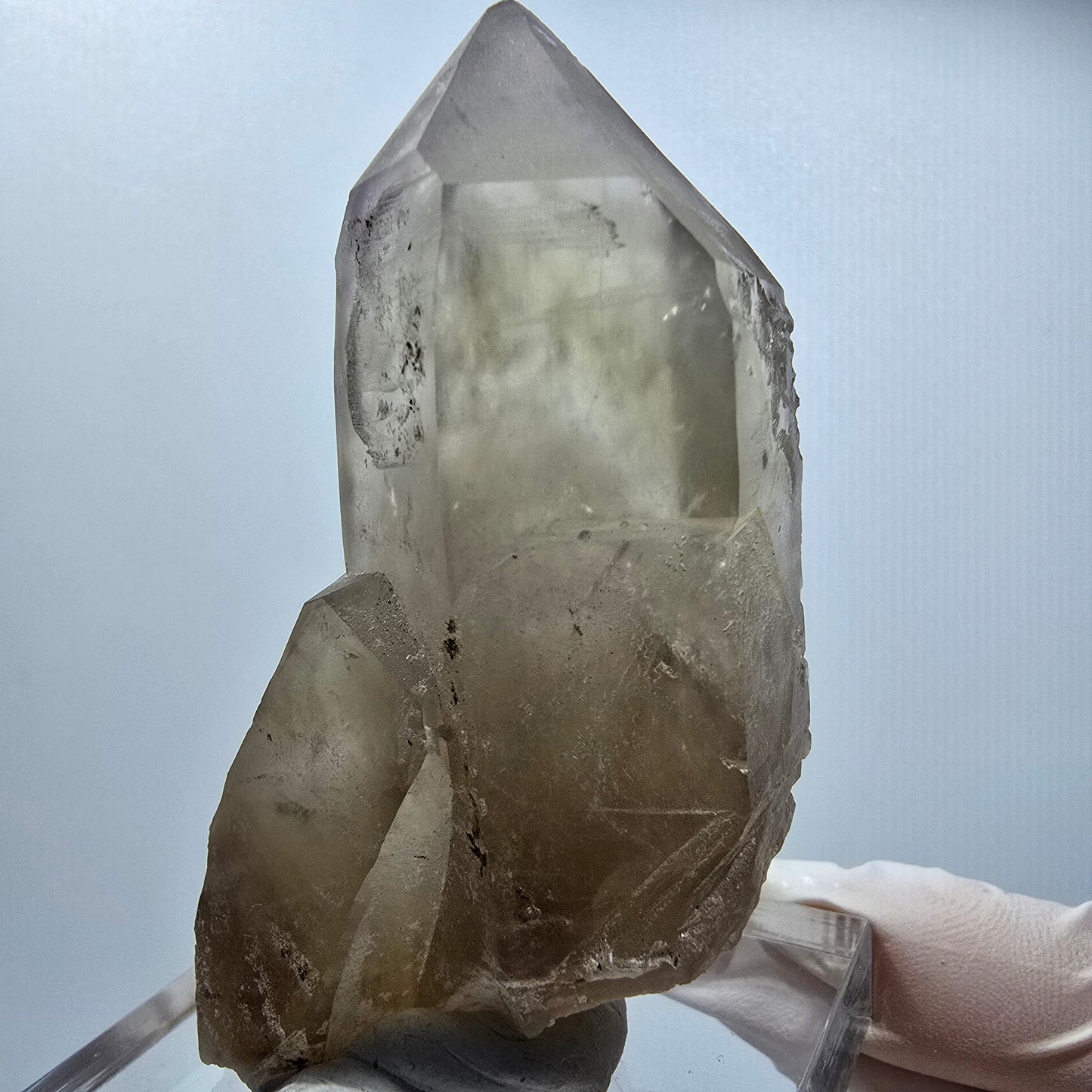 Skelett Rauchquarz mit Hyalit Opal Stufe Erongo, Namibia 72*44*36mm #12817