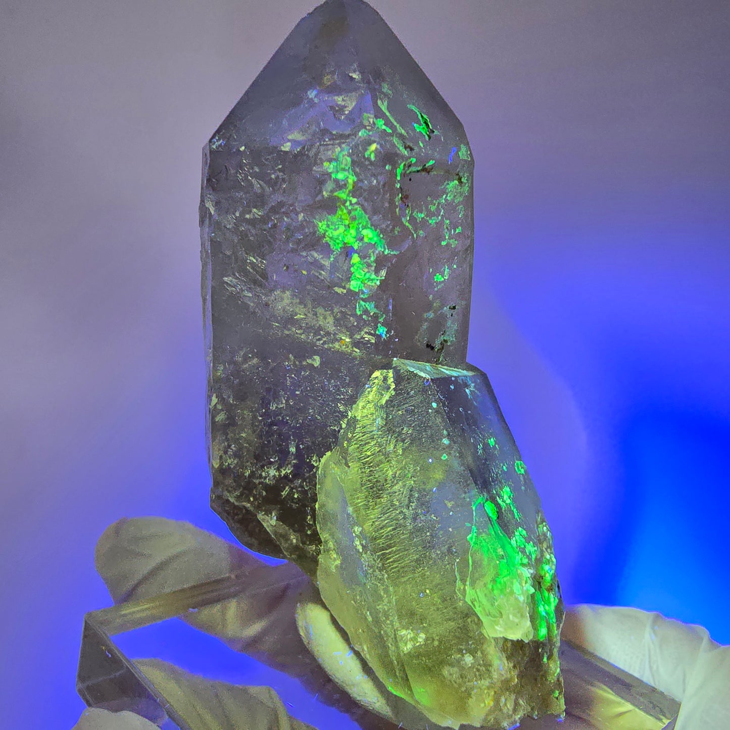 Skelett Rauchquarz mit Hyalit Opal Stufe Erongo, Namibia 72*44*36mm #12817