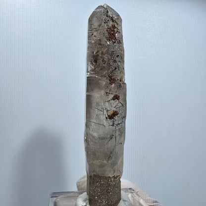 Skelett Rauchquarz, Schörl Turmalin Kristallspitze Erongo, Namibia 98*22*18mm #12819