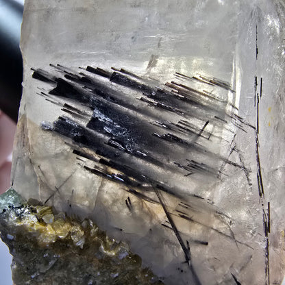 Skelett Rauchquarz mit Fluorit, Schörl Turmalin, Hyalit Opal Erongo, Namibia 106*55*43mm #12822