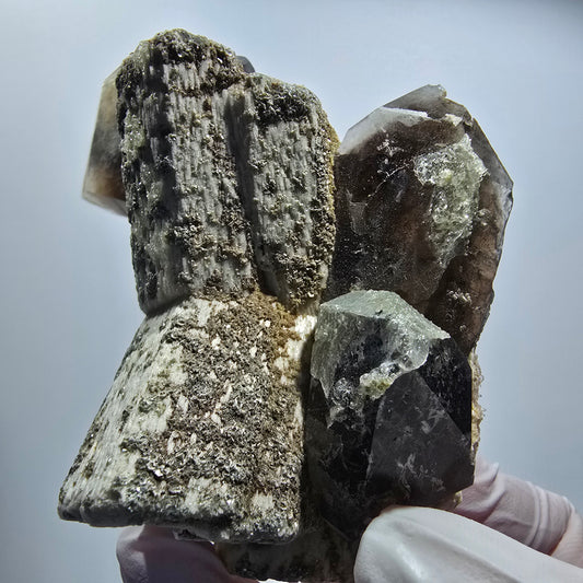 Seltene Rauchquarz, Hyalit Opal, Orthoklas Stufe Erongo, Namibia 89*82*41mm #12827
