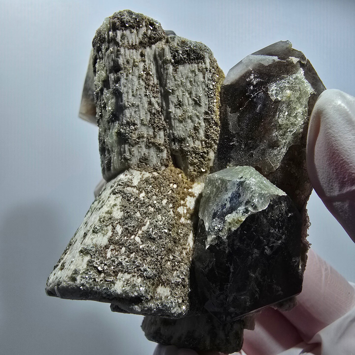Seltene Rauchquarz, Hyalit Opal, Orthoklas Stufe Erongo, Namibia 89*82*41mm #12827