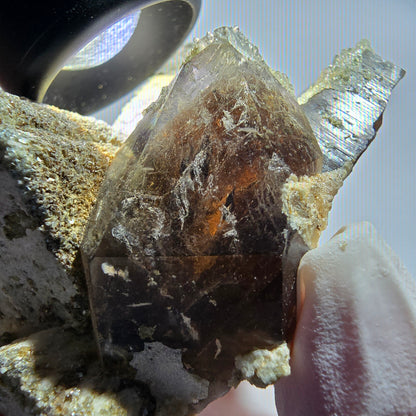 Seltene Rauchquarz, Hyalit Opal, Orthoklas Stufe Erongo, Namibia 89*82*41mm #12827