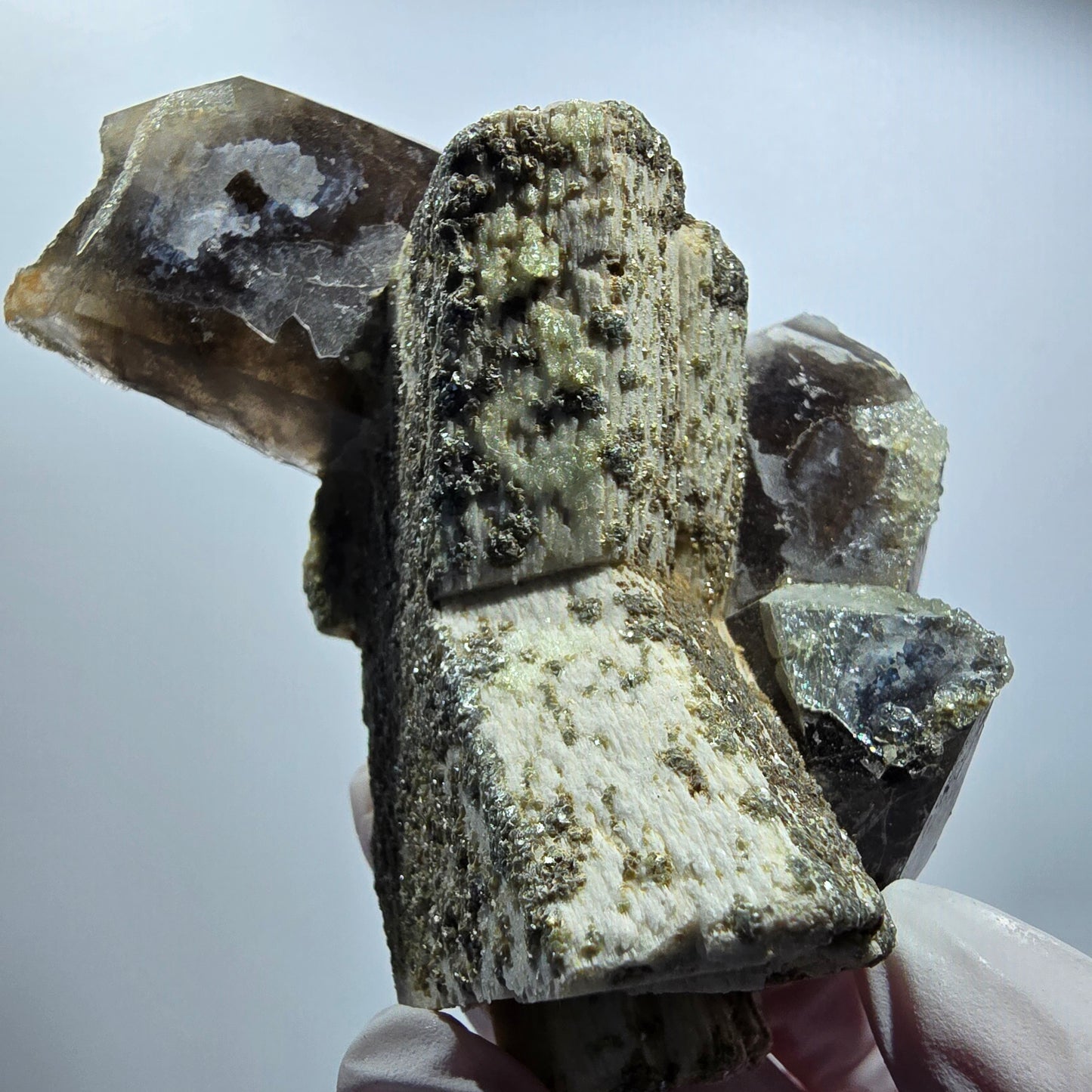 Seltene Rauchquarz, Hyalit Opal, Orthoklas Stufe Erongo, Namibia 89*82*41mm #12827
