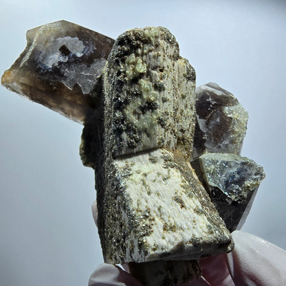 Seltene Rauchquarz, Hyalit Opal, Orthoklas Stufe Erongo, Namibia 89*82*41mm #12827