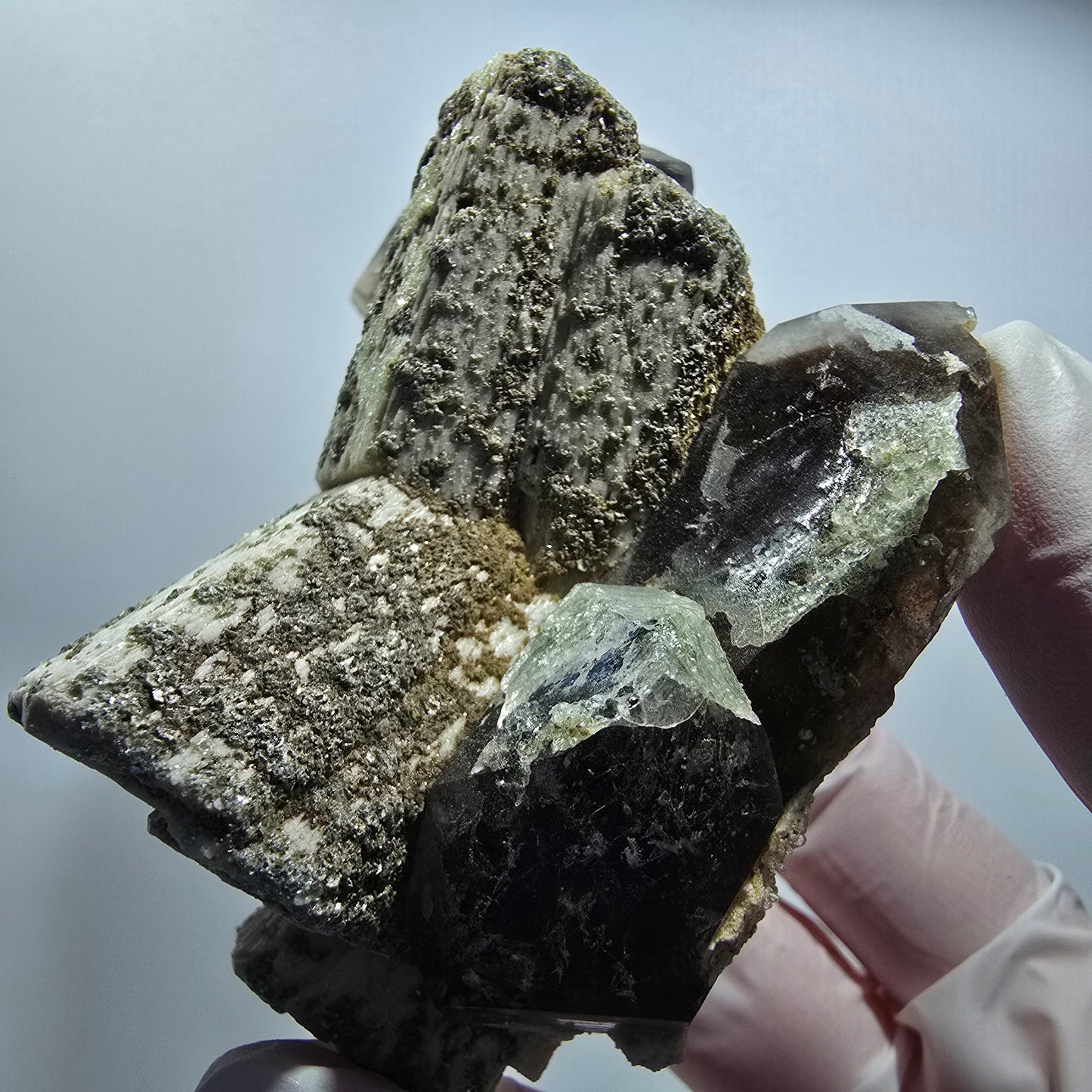Seltene Rauchquarz, Hyalit Opal, Orthoklas Stufe Erongo, Namibia 89*82*41mm #12827