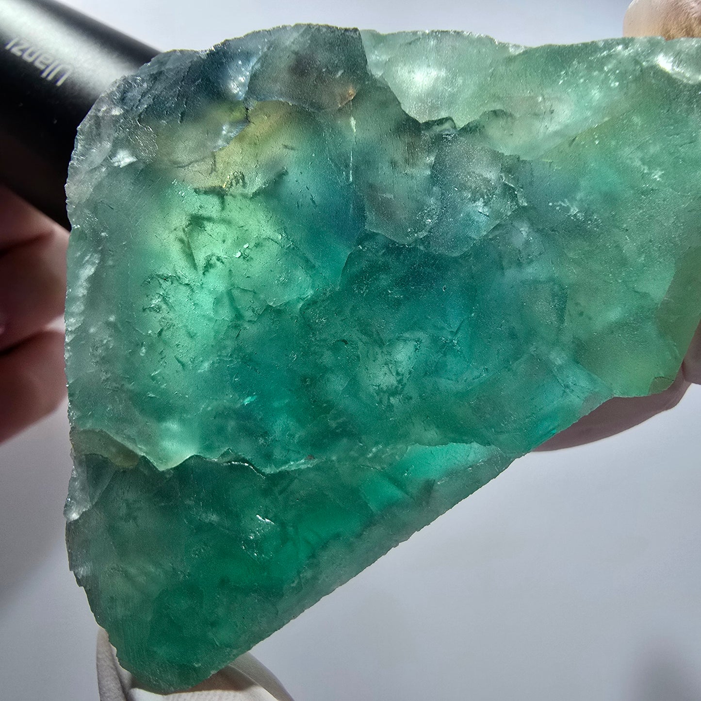 Phantom Fluorit Würfel Stufe, grün, gelb parkettiert Okorusu, Namibia 76*45*29mm #12828