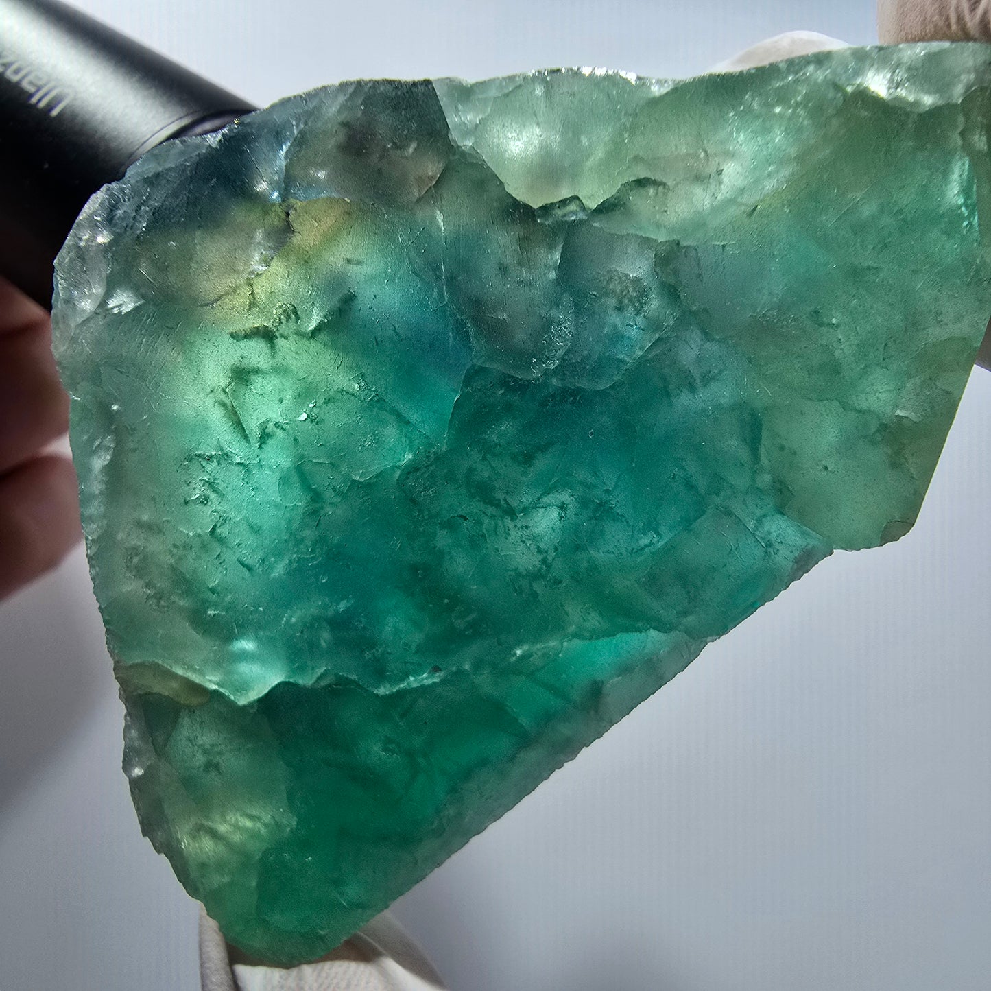 Phantom Fluorit Würfel Stufe, grün, gelb parkettiert Okorusu, Namibia 76*45*29mm #12828