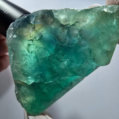 Phantom Fluorit Würfel Stufe, grün, gelb parkettiert Okorusu, Namibia 76*45*29mm #12828
